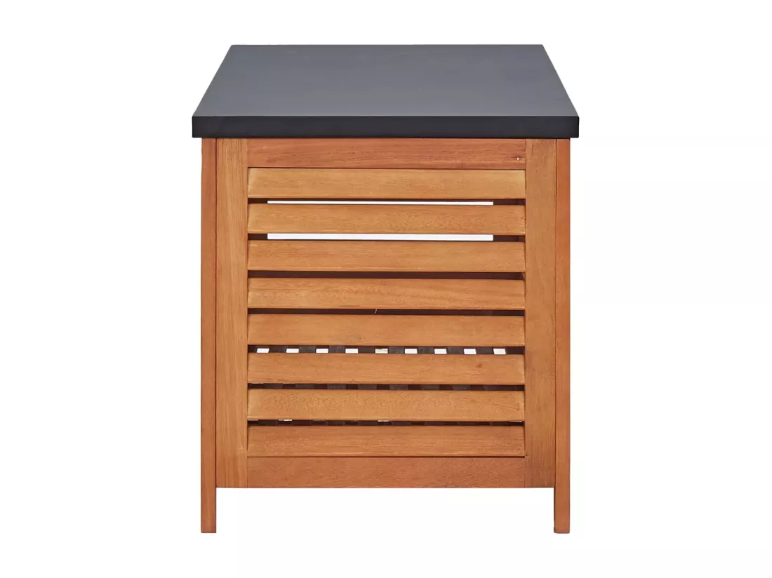Boîte de rangement de jardin 150x50x55 cm Eucalyptus solide