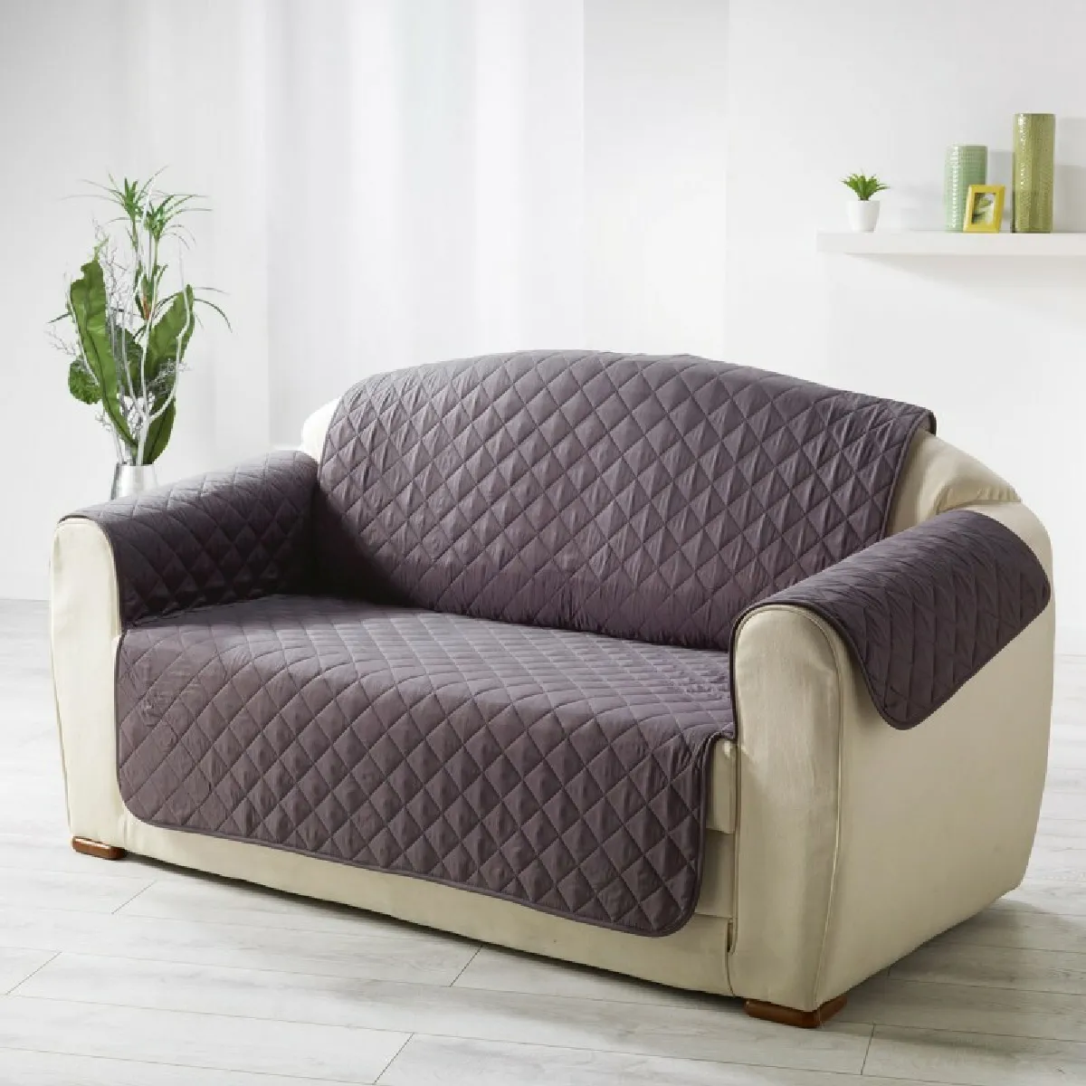 Protège Canapé Club Matelassé Paris Prix - Gris Anthracite