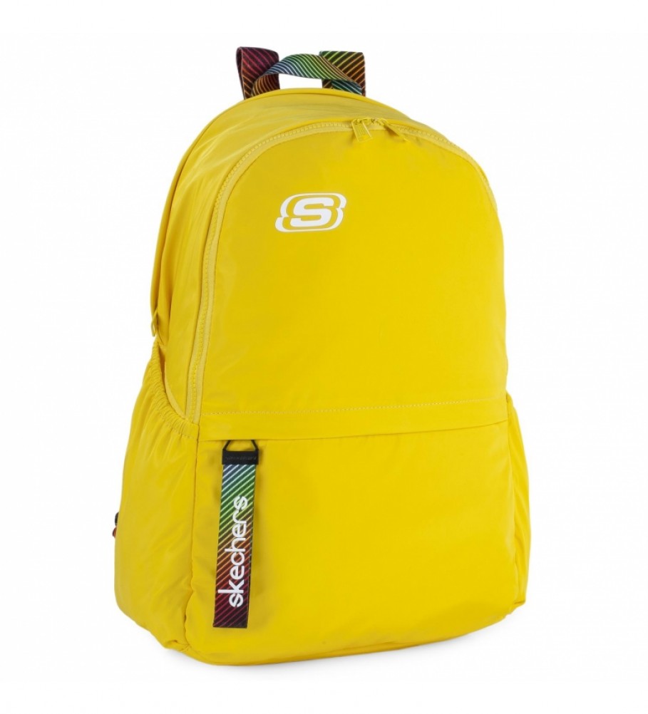 Mochila Skechers com bolso interno para tablet iPad S894 Amarela - 30x46x15cm -