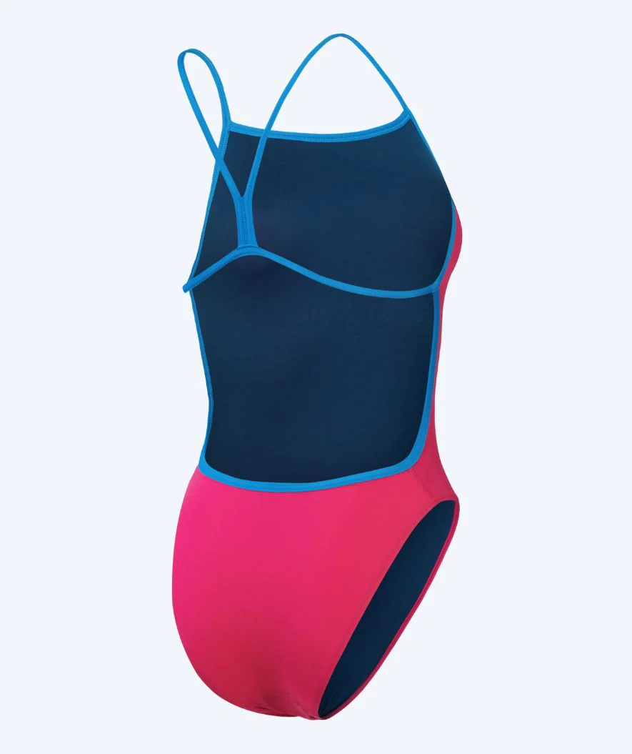 Speedo badedragt til damer - Solid V-Back - Lyserød/blå