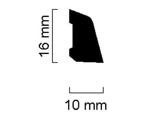 Universele strip wit 10x16x2400 mm