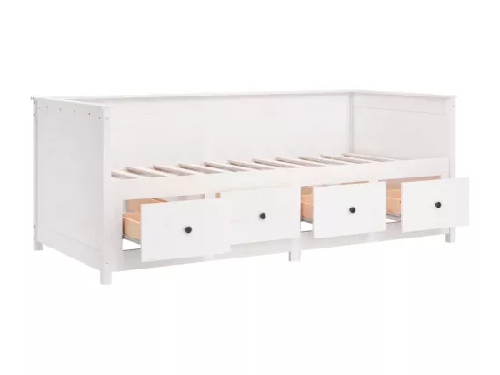 Lit de jour sans matelas blanc 100x200 cm bois de pin massif