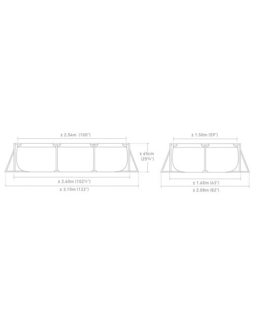 Intex Zwembad Framepool Rechthoek - Rechthoekige Frame Baden - 260x160x65 cm