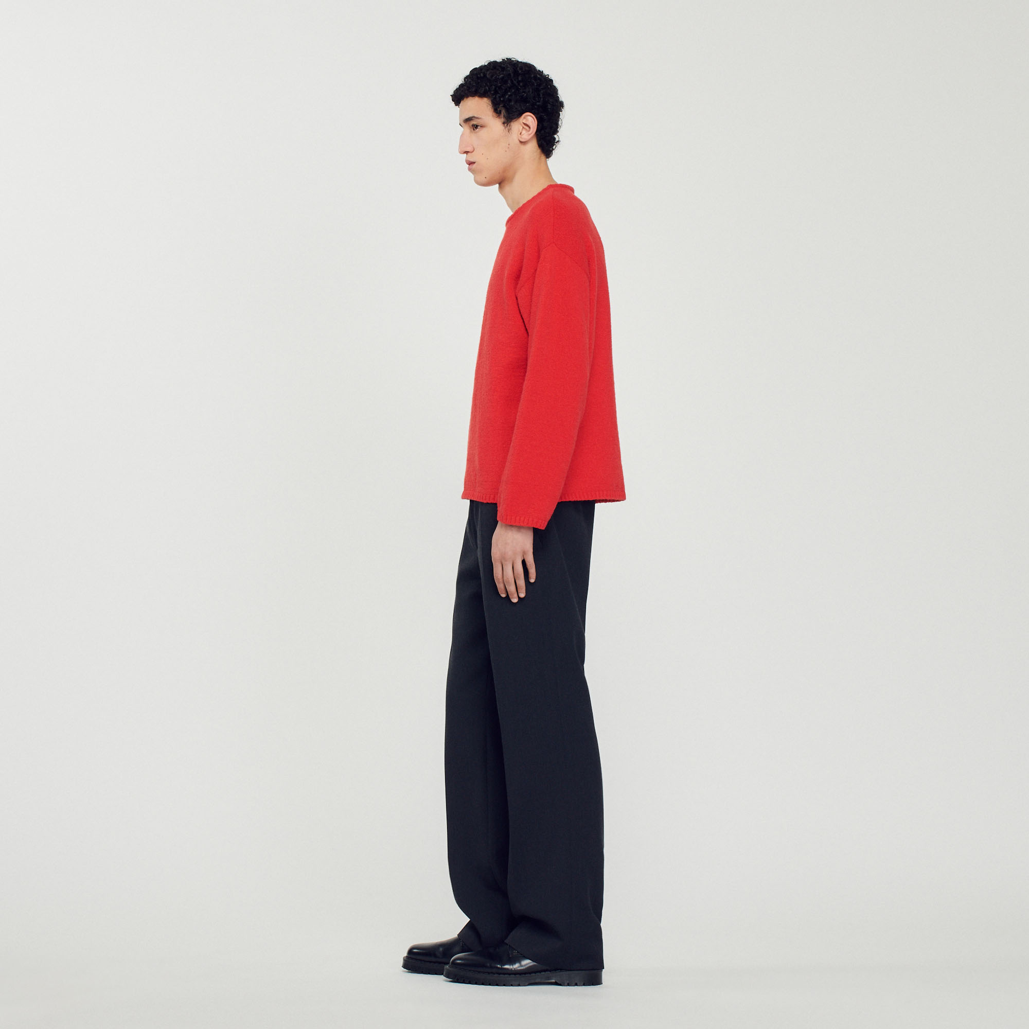 Pull en maille bouclee