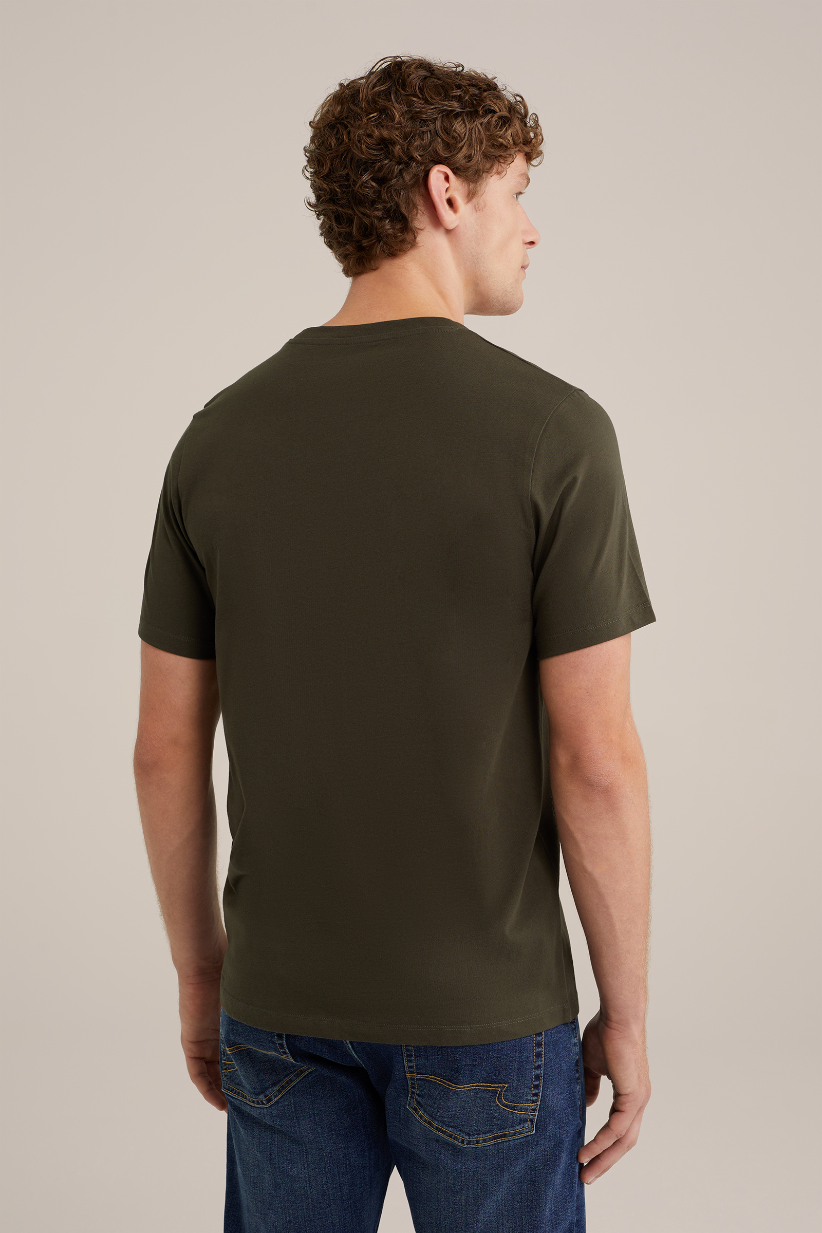 T-shirt van 100% katoen WE Fashion Donkergroen