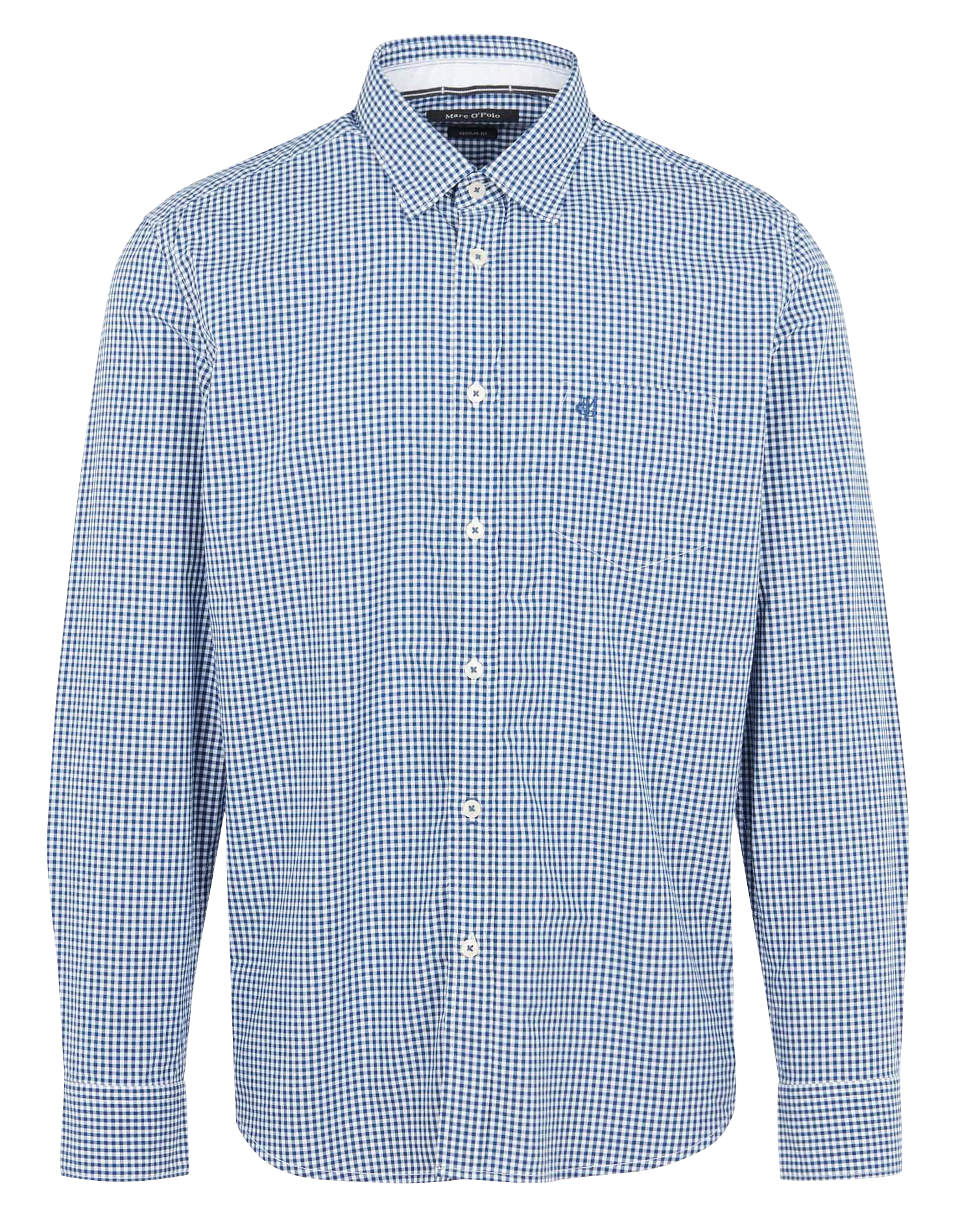 Chemise col classique regular fit à carreaux en coton | Blanc