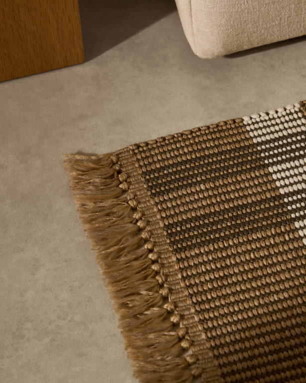 Kave Home Barani vloerkleed 60x90 bruin/zwart