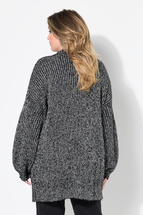 Strickjacke mit Glitzergarn, Loose Fit