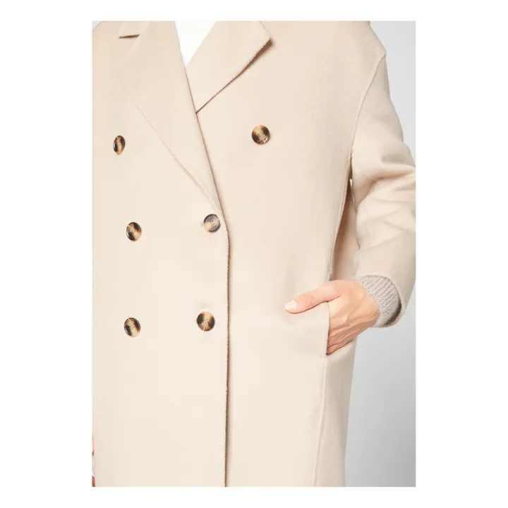 American Vintage Manteau Long Droit Dadoulove Laine | Grège