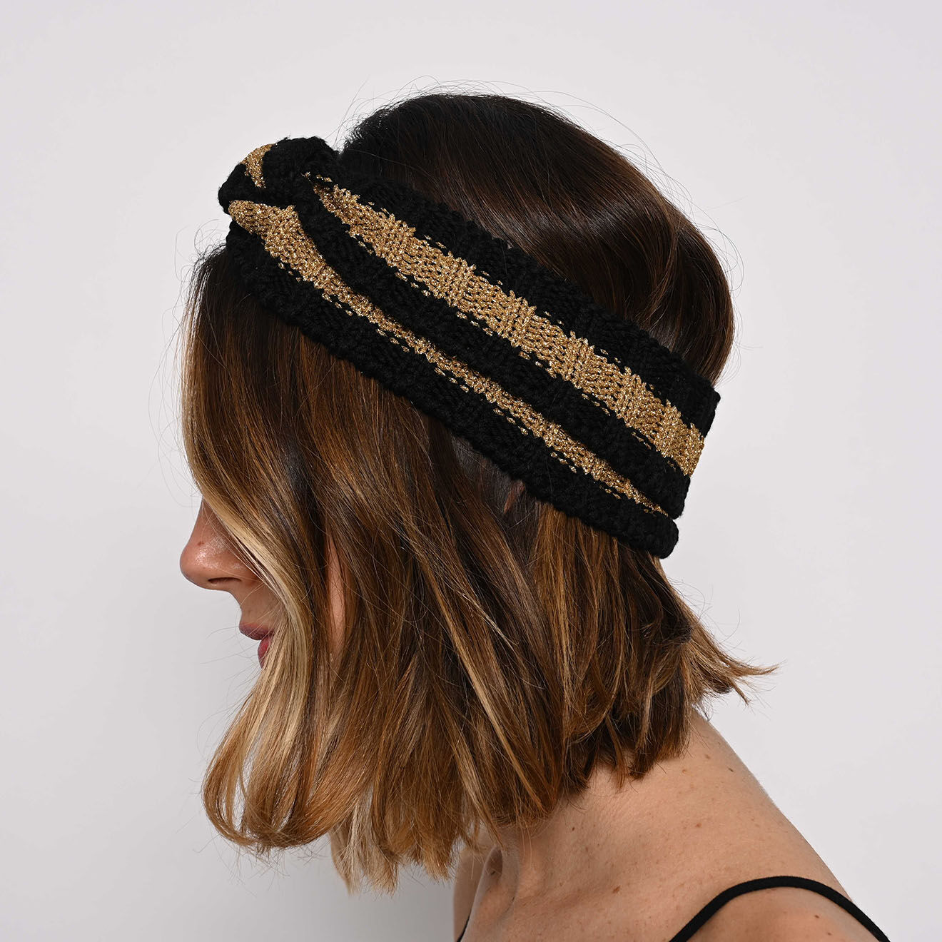 Gucci Bandeau en Laine noir/doré - Très bon état