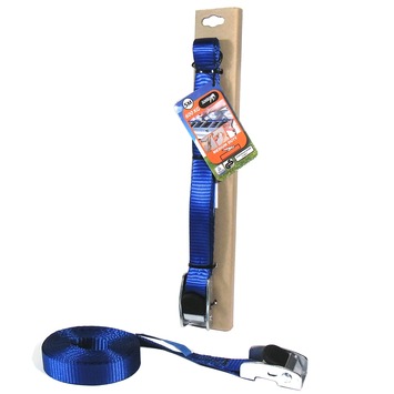 Jumbo spanband blauw 25 mm met rubberen gesp voor extra grip 500 cm
