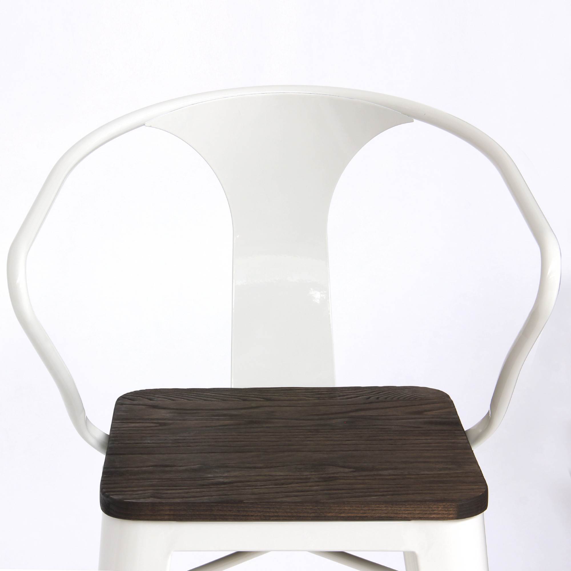 Barstuhl 'Mary' mit Rückenlehne, dunkelbraun, weiß, T 56 cm, B 55 cm, H 111 cm von fischer's lagerhaus