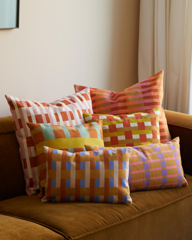 FÉST Striped kussen 60x60 oranje