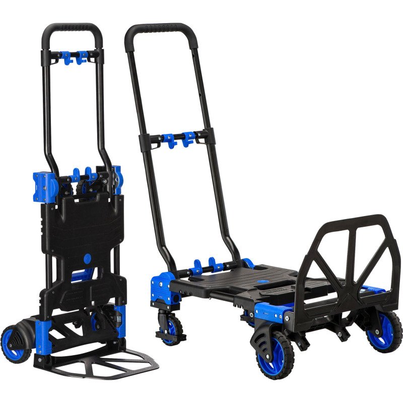Diable chariot aluminium pliant 2 en 1 - Charge 68 kg