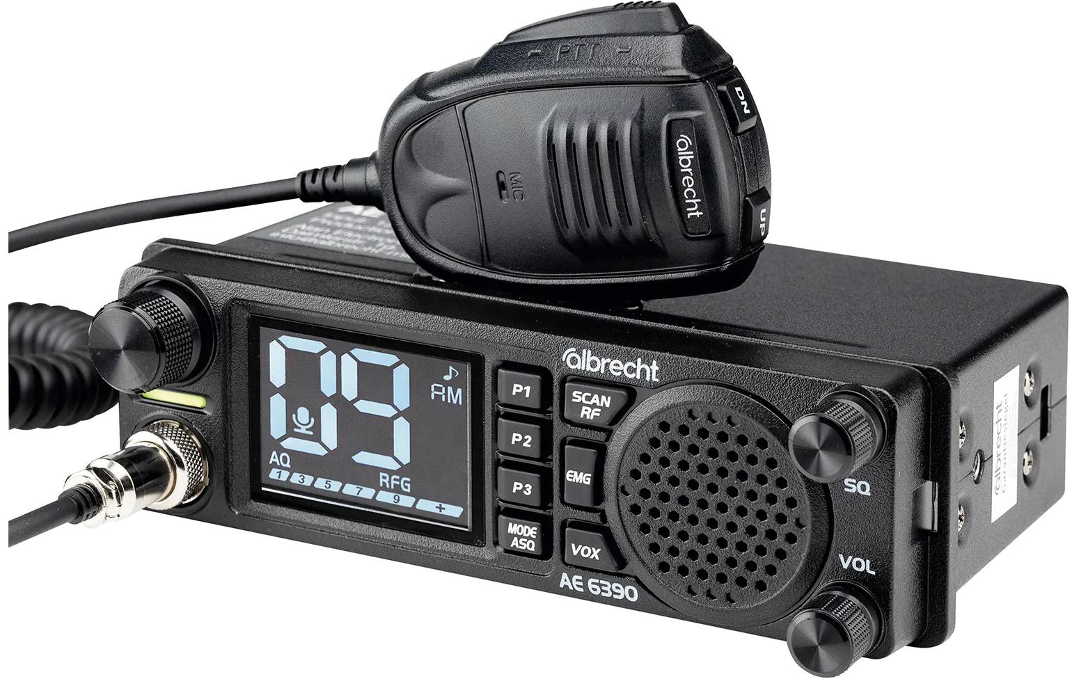 CB Funkgerät AE6390, 12 V/24 V, 4 Watt, AM / FMCB-Funkgerät mit 2.4“ Display, Frontlautsprecher und Freisprechfunktion