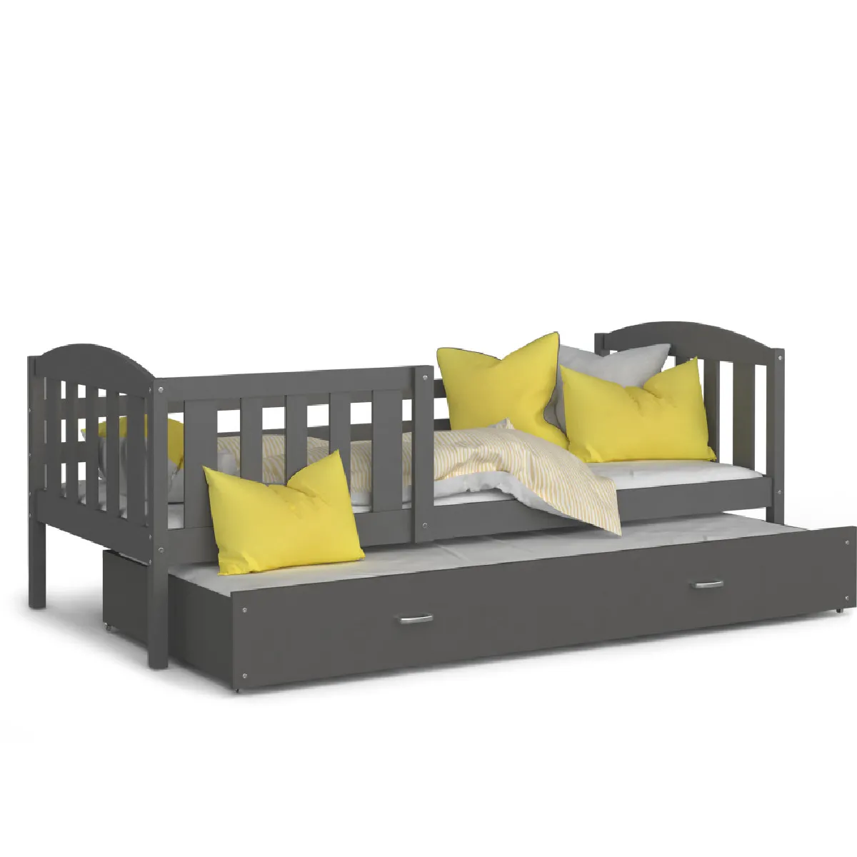 Kids Literie Lit Gigogne Teo Gris 90x190