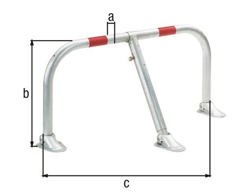 Spielberg opvouwbare parkeerbeugel 950x450 mm thermisch verzinkt met cilinderslot
