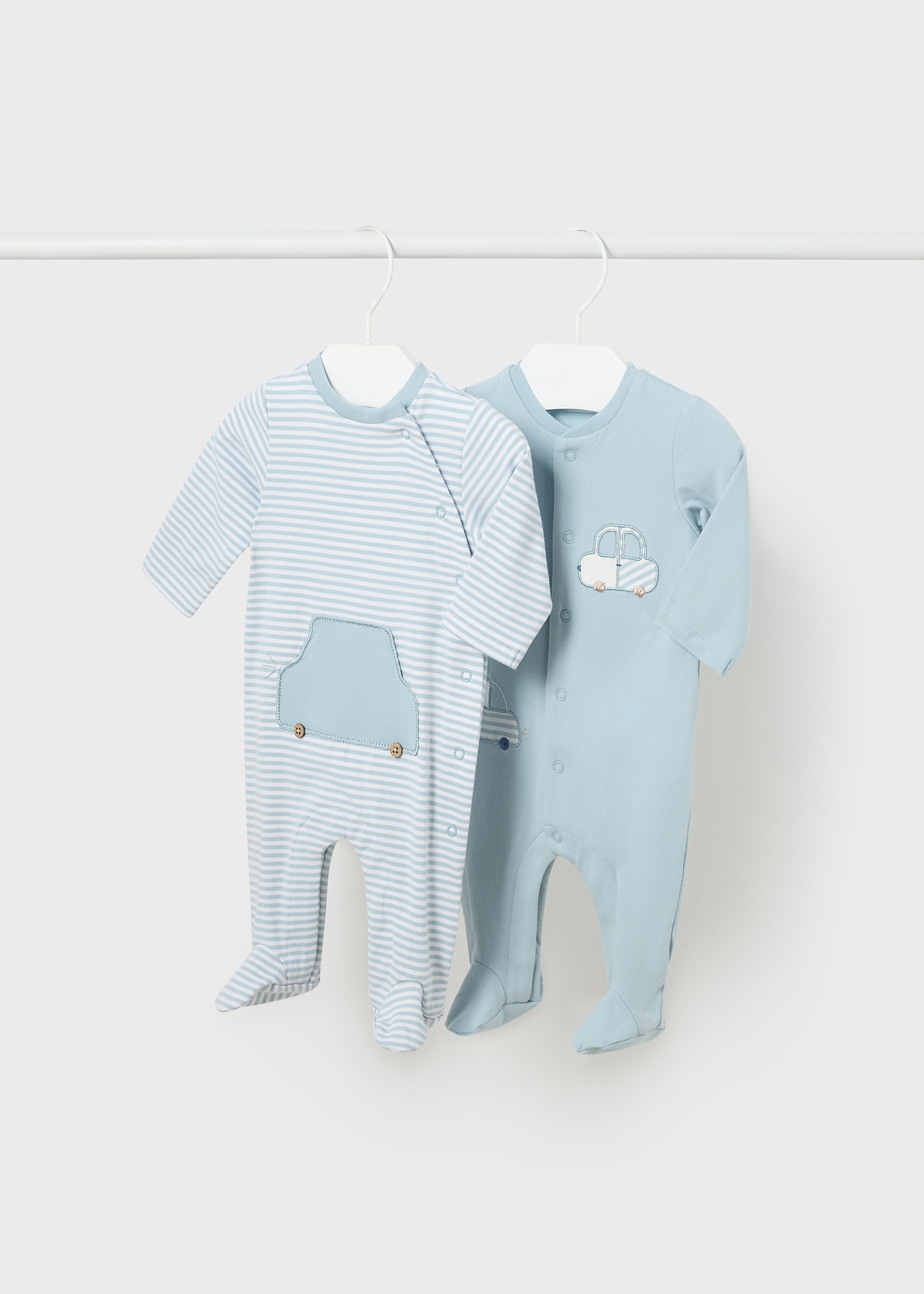 Conjunto de 2 macacões compridos Better Cotton para recém-nascidos, Niagara