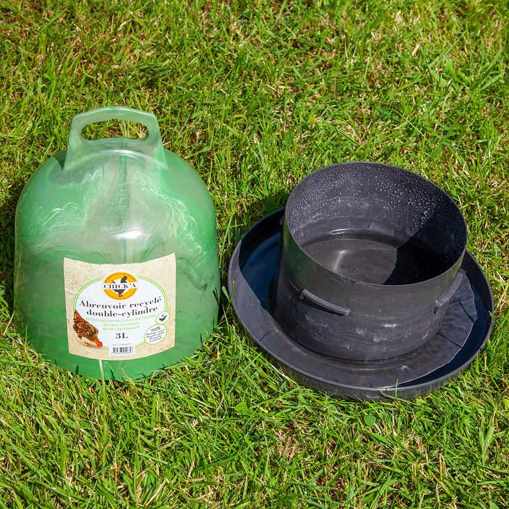 Abreuvoir recyclé double cylindre 3l