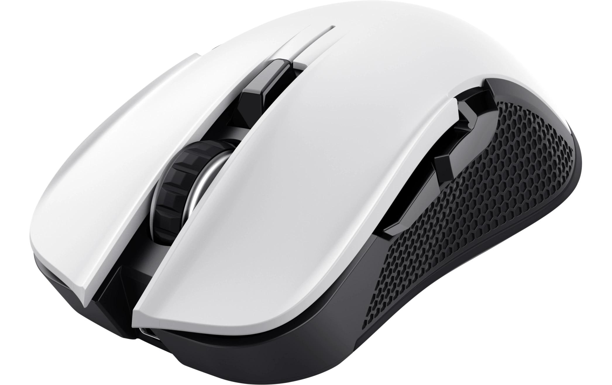 Gaming-Maus GXT923 Ybar WeissKabellose Gaming-Maus mit RGB-Beleuchtung und 50 Stunden Akkubetriebsdauer