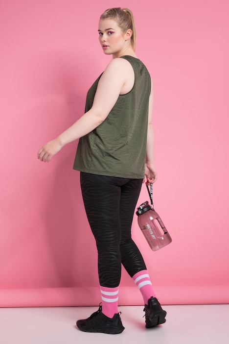 Top, Ausbrenner-Jersey, Zebra-Muster
