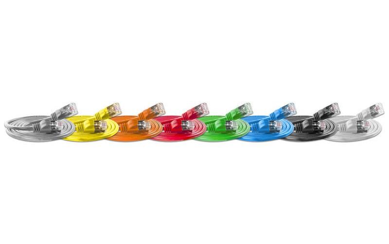 Slimpatchkabel RJ-45 - RJ-45, Cat 6, U/FTP, 0.25 m, GelbGeschirmtes Cat 6 Twisted-Pair-Kabel (U/FTP) mit Klinkenschutz