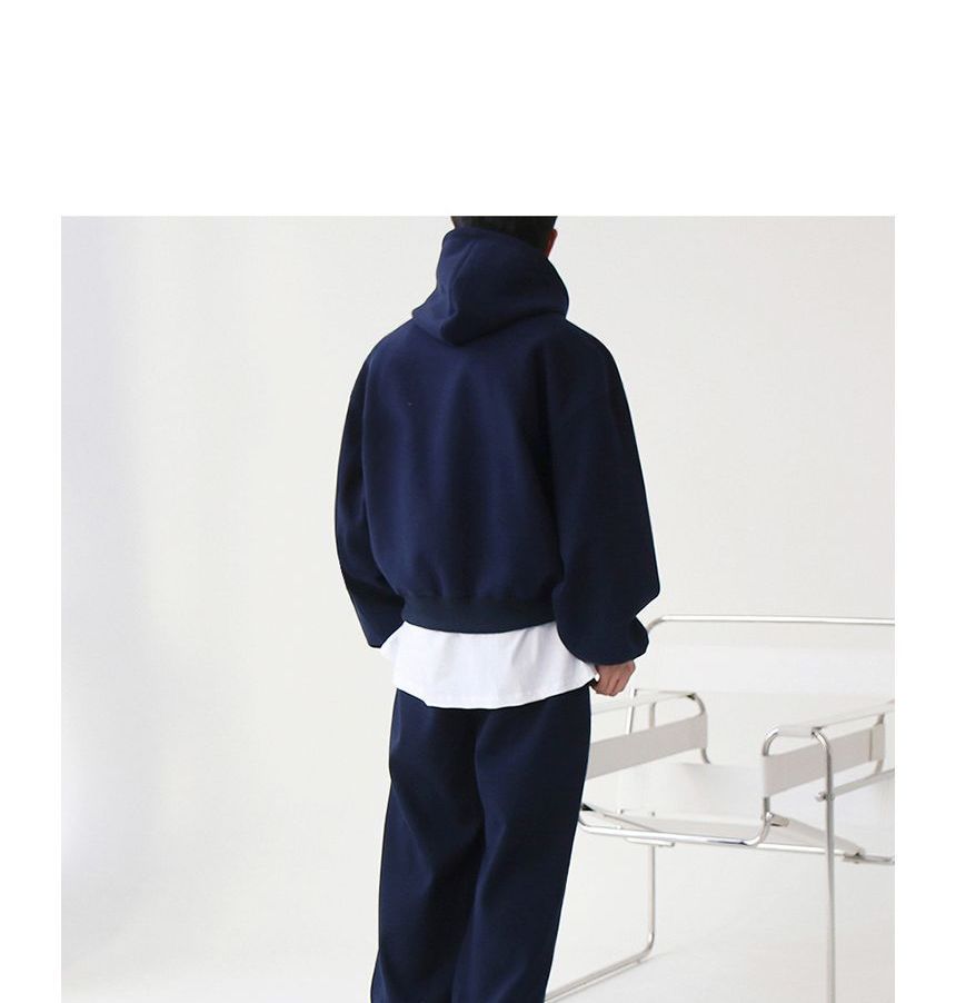 MRCYC - Effen hoodie met rits / Cropped harembroek met hoge taille