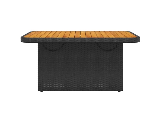 VIDAXL - Table de jardin noir 90x55x71 cm résine tressée et bois acac...