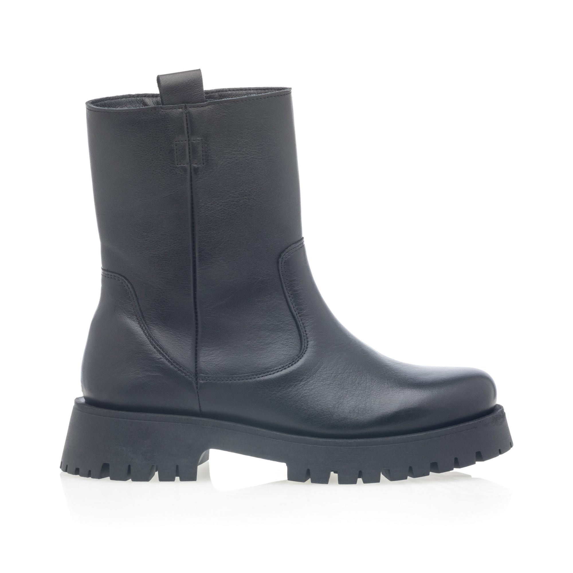 Boots Femme en cuir noir