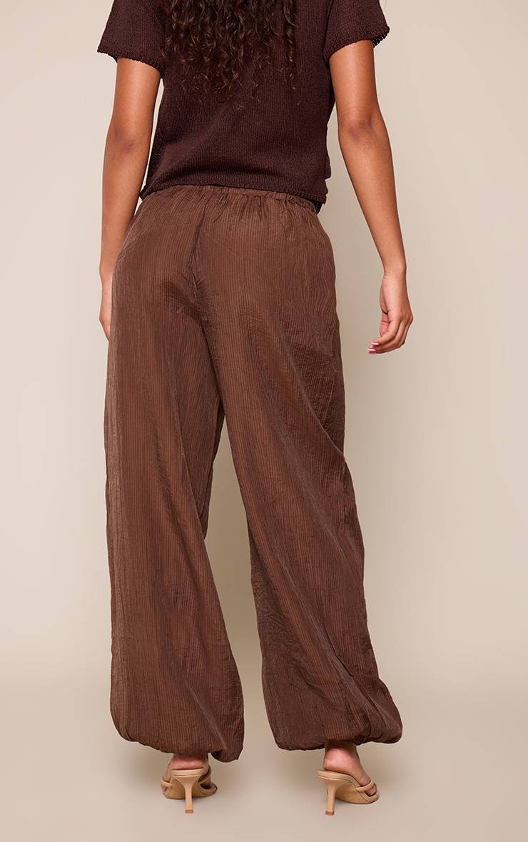Marron Pantalon Ballon Texturé