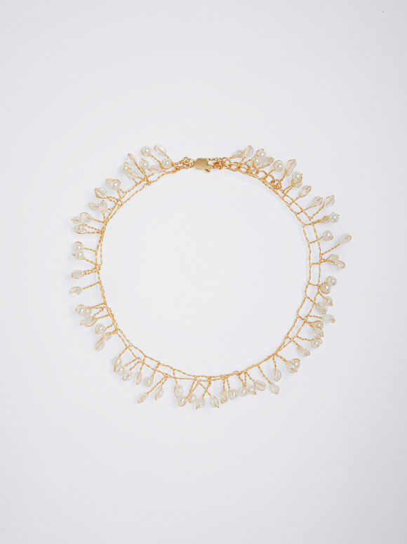 Gargantilha com Pérolas - Branca