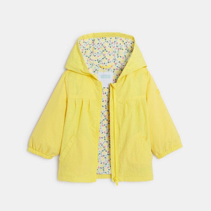 Veste à capuche jaune bébé fille Jaune