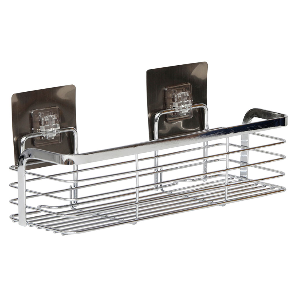 Panier de douche adhésif chrome 29.2x12.2x11cm