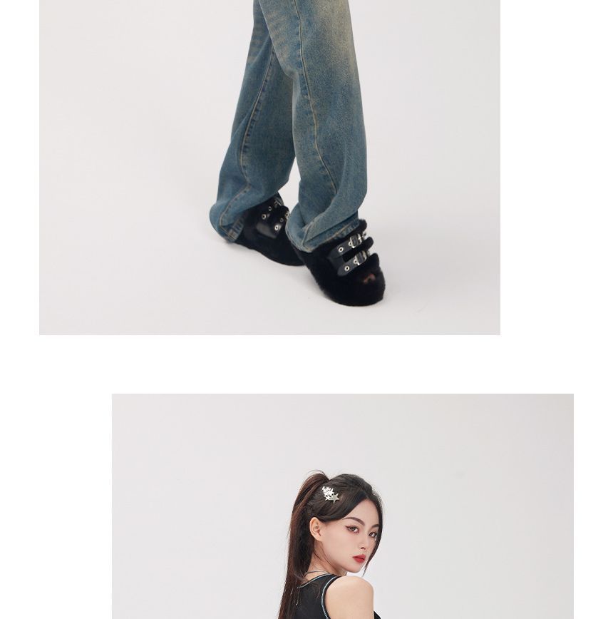 Denimot - Low Rise Washed Wide Leg Jeans (diverse designs)