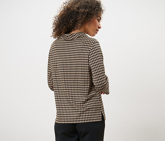 Sweatshirt mit 3/4-Arm, Hahnentritt