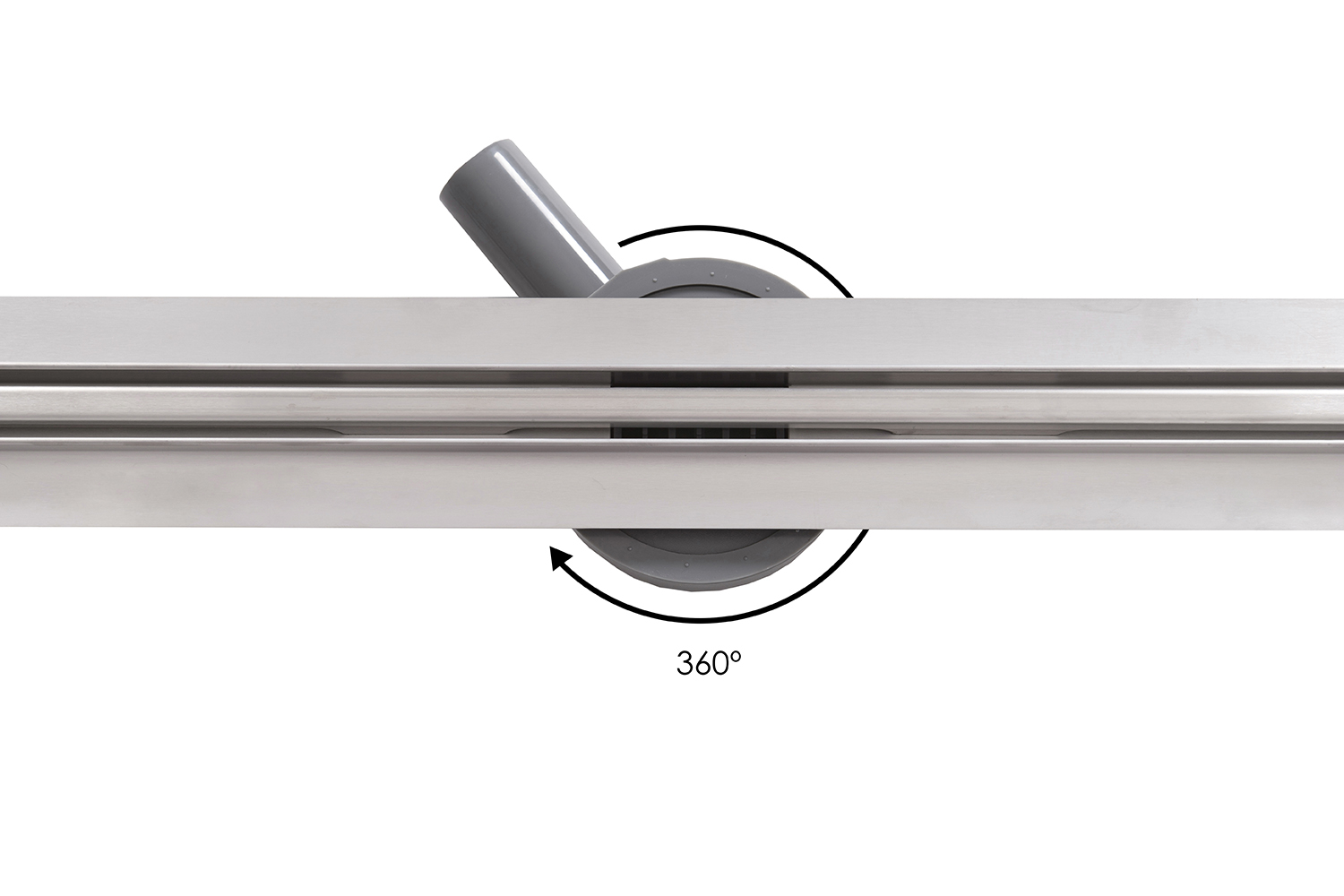 Brauer XS douchegoot 70cm met flens en draaibare sifon RVS geborsteld