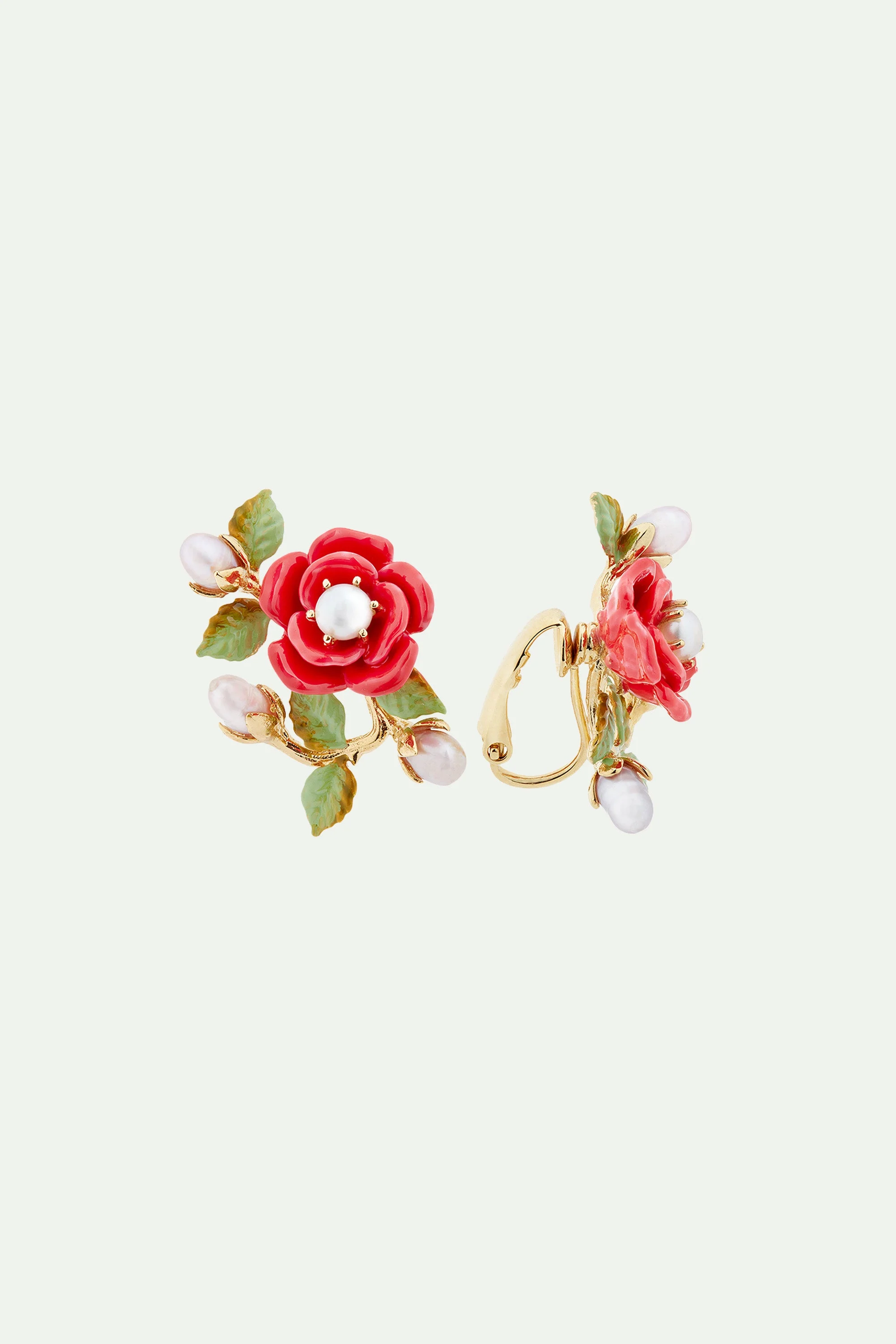 Boucles d'oreilles branche deperles de culture | Rose