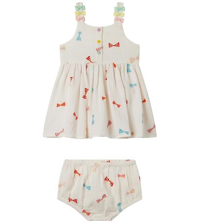 Stella McCartney Kids Kjole m. Bloomers - Hvid m. Sl?jfer