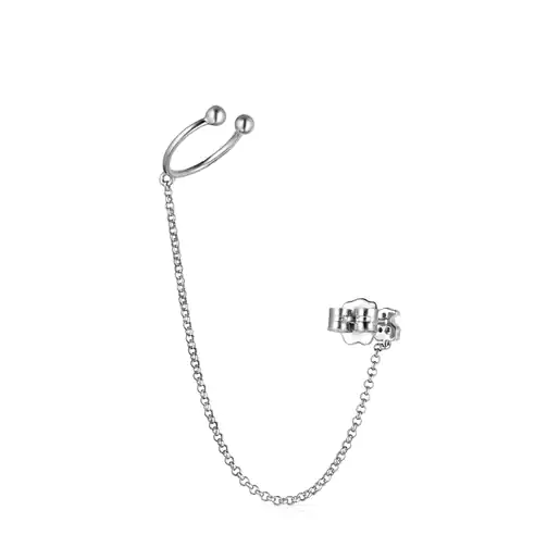 Brinco em ouro branco 1/2 com diamantes claros