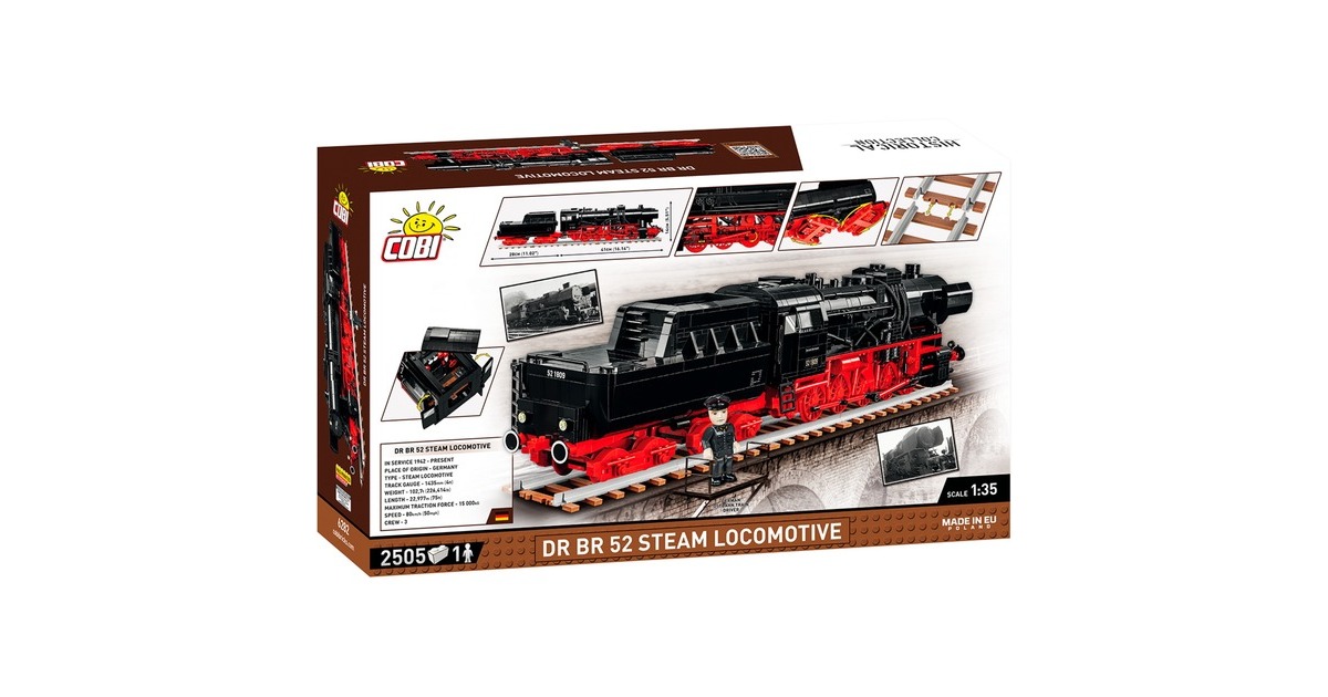 COBIDR BR 52 Stoomlocomotief Constructiespeelgoed  (Schaal 1:35)