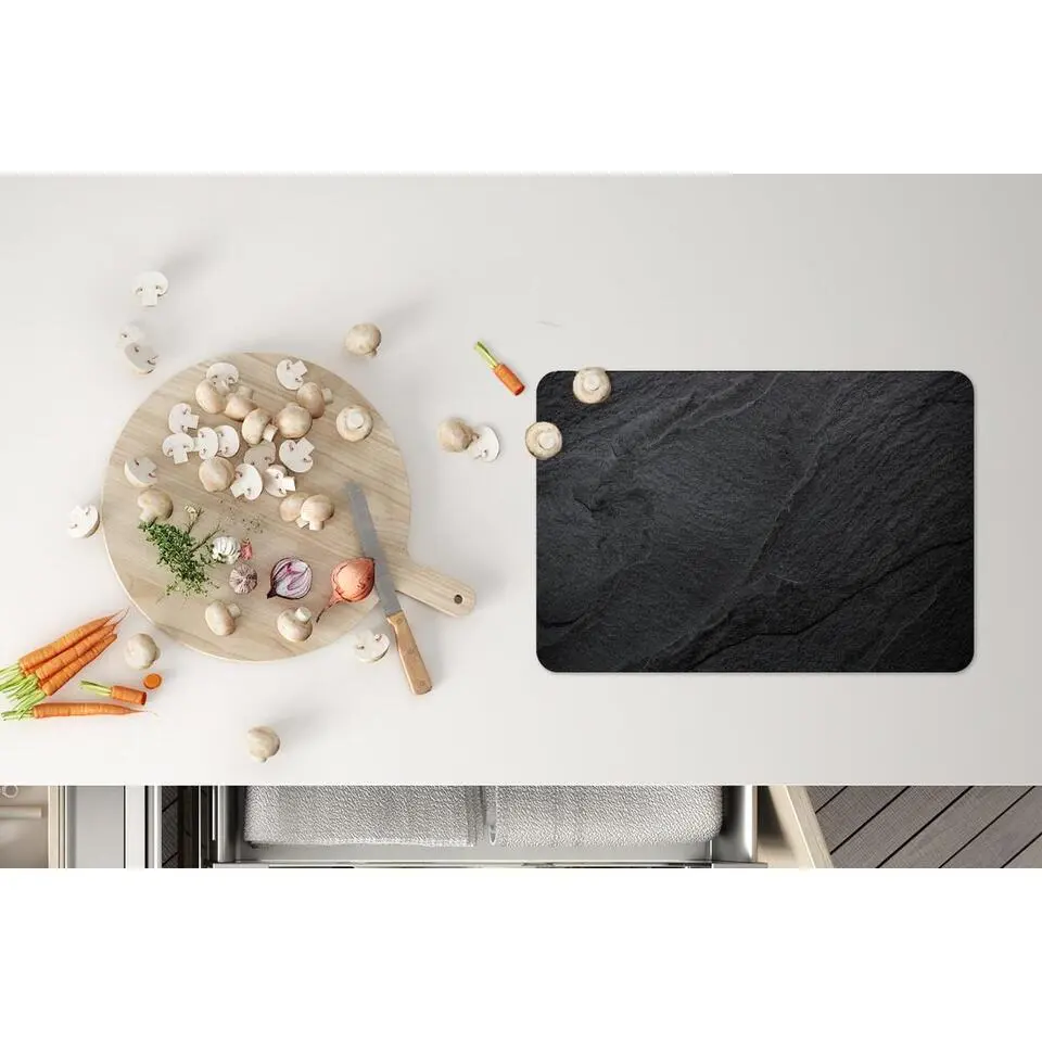 MuchoWow Placemat (6stuks) 45x30cm Beton Zwart Industrieel