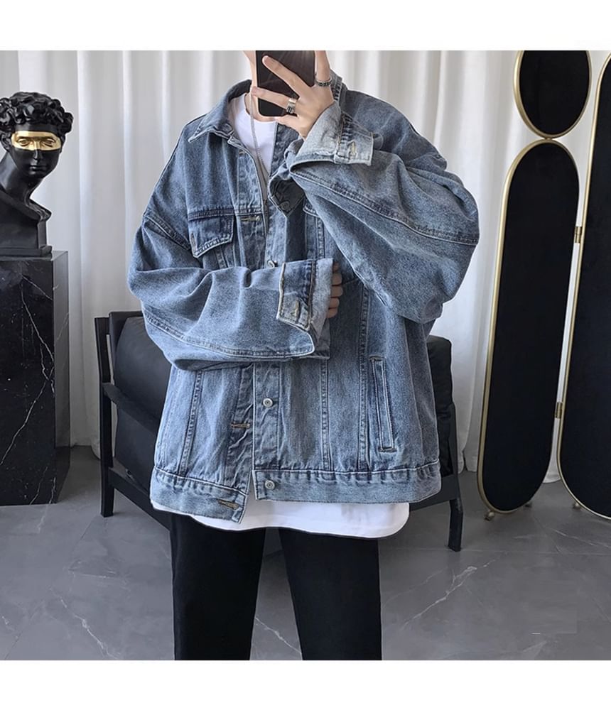 Adotuastic - Denim enkelrijsjas met zakdetail