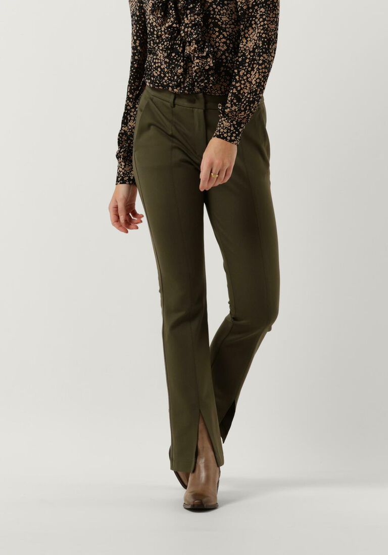 SUMMUM groene summum flared broek trousers punto milano