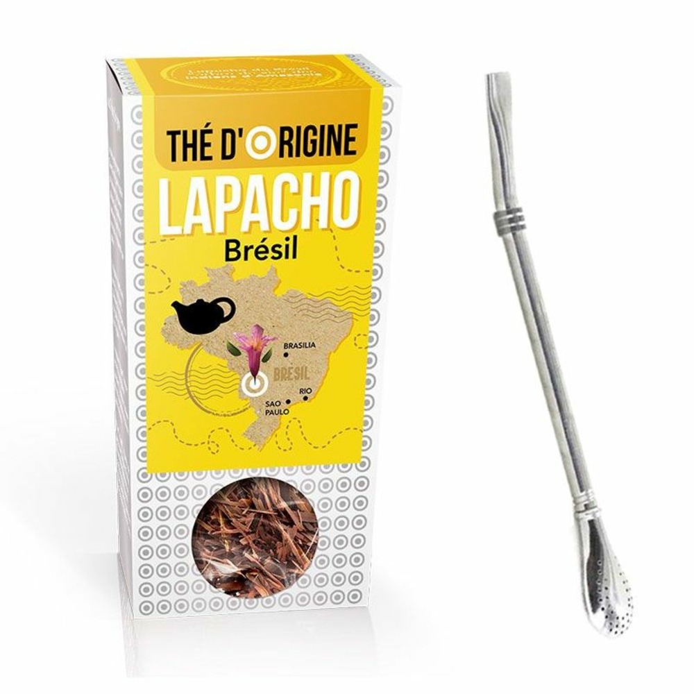 Thé d'origine en vrac lapacho du brésil 70 g + paille inox avec filtre