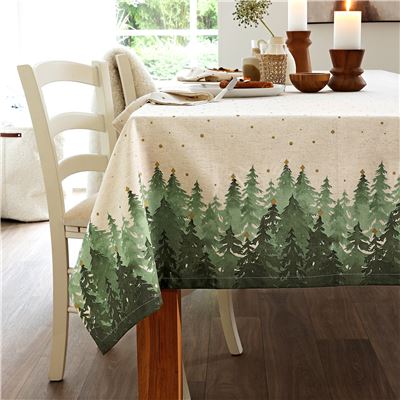 Linge de table imprimé pois et sapins - BECQUET CRÉATION