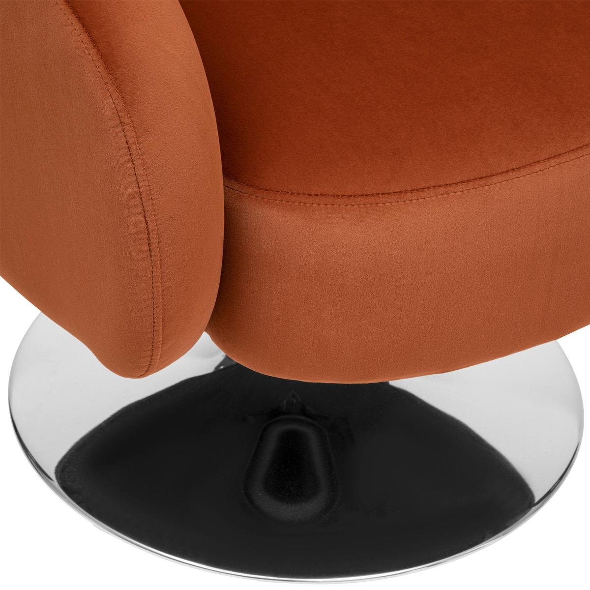 FAUTEUIL PIVOTANT VELOURS EDITH AMBRE