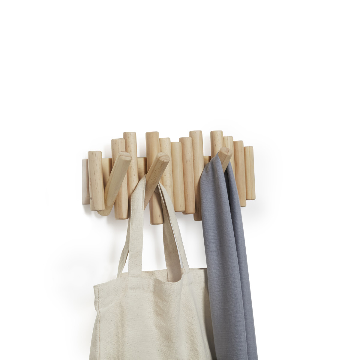 Wandkapstok Umbra Picket 5 haken naturel hout