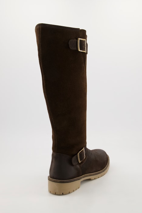 Lederstiefel, 3XL-Schaft, Zierriegel, Weite H