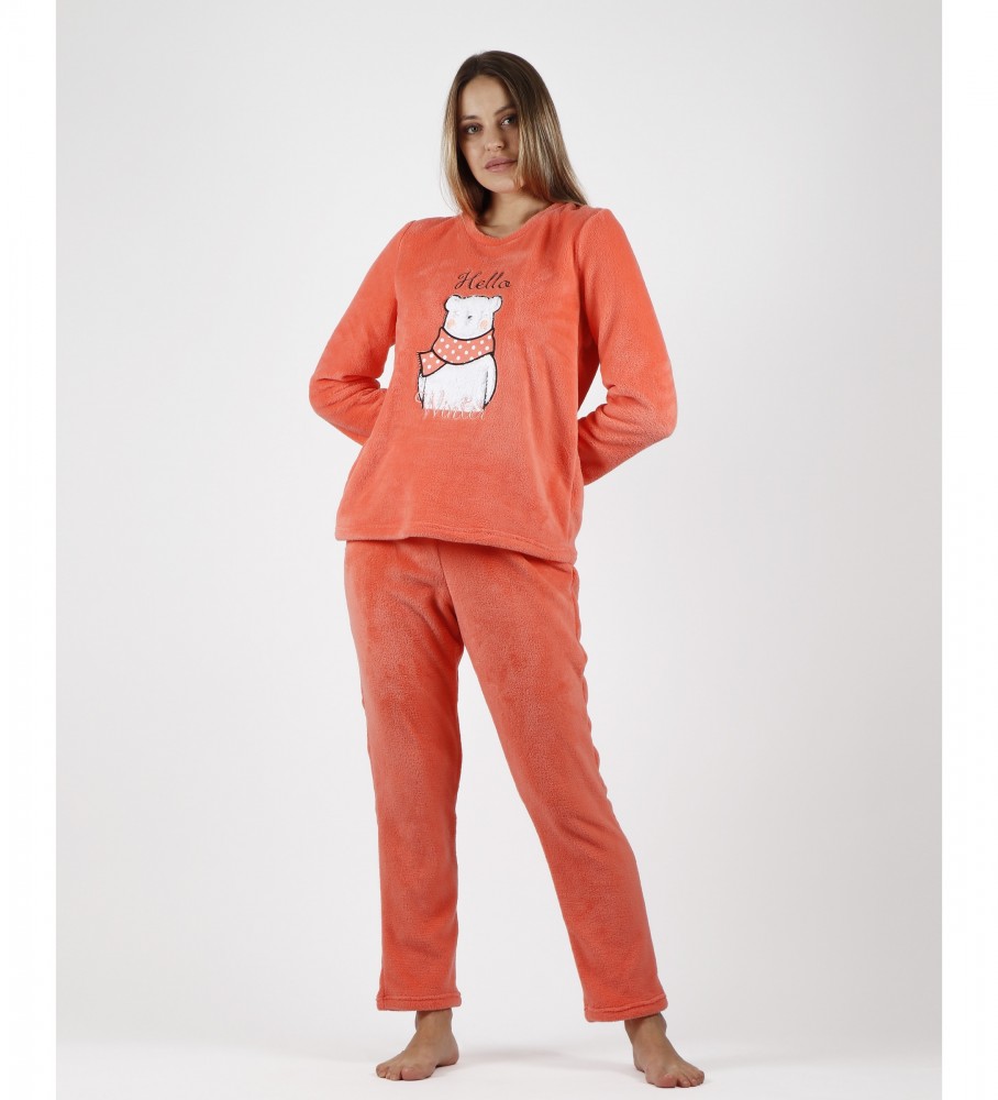 Admas Olá Inverno Pijama Laranja