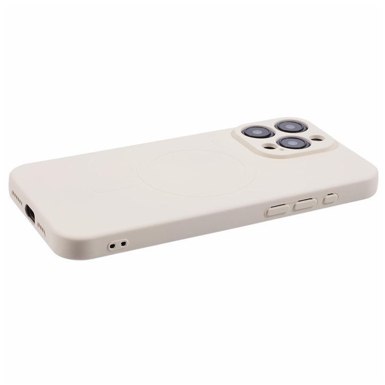 iPhone 14 Pro MagSafe Silikon Case Hülle mit Kameraschutz - Beige